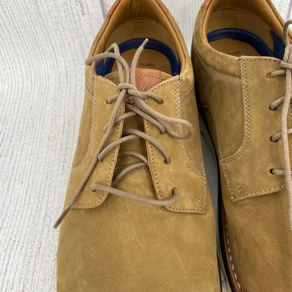 Johnston & Murphy Braydon Oxford Mens 13M Tan Nubuck Leather Dress Shoes Casual